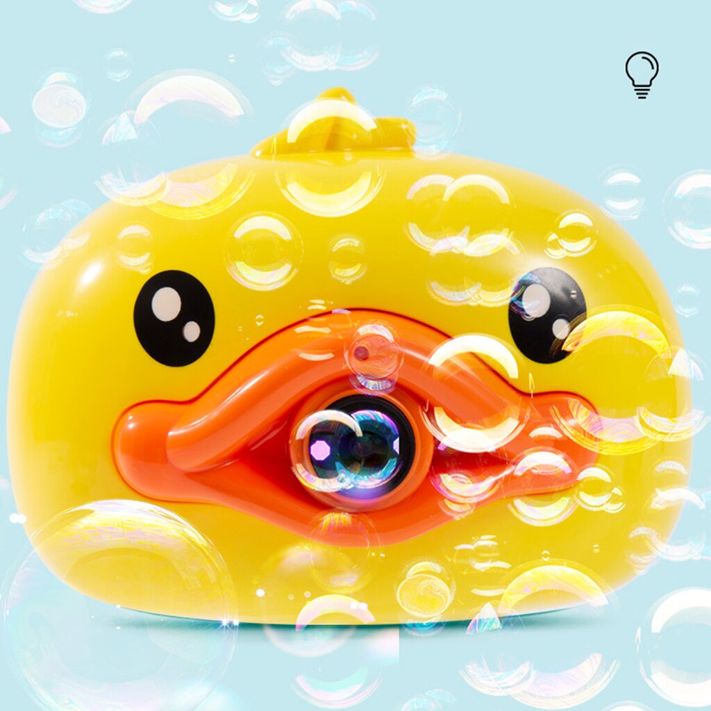 Nette Gelbe Ente blasiert Kamera freundlicher Art Spielzeug Playkit Sprudelnden für Spaß