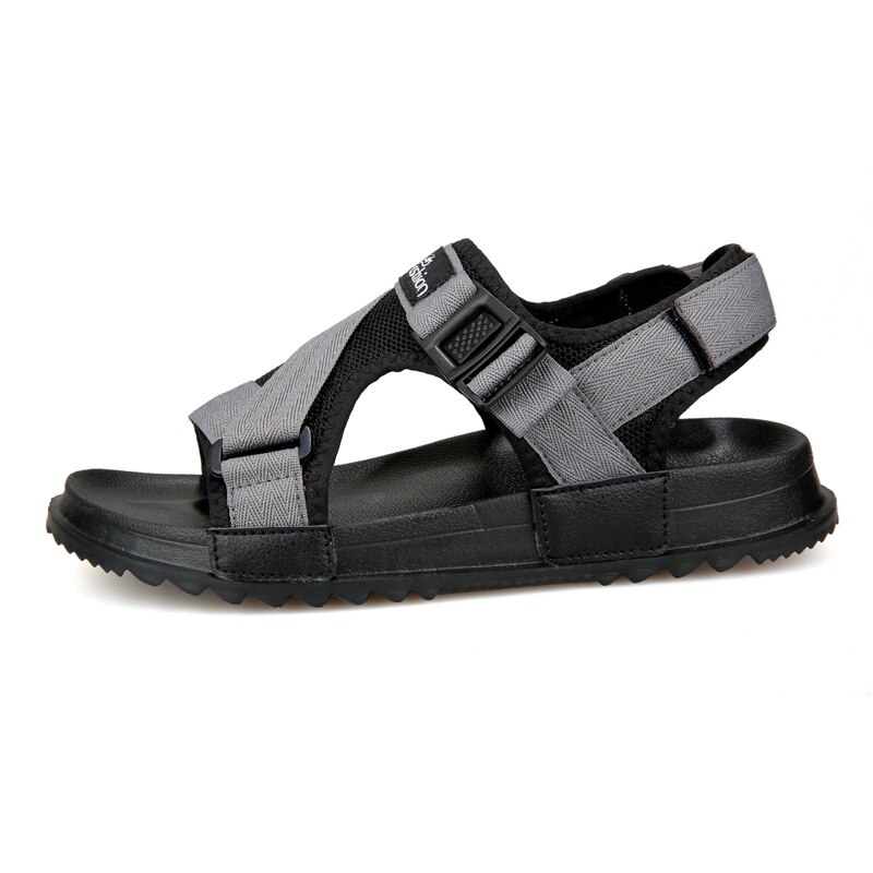 Sandals Men shoes Gladiator Men's Sandals Roman Men Shoes Summer Flip Flops Gray Black Flat Sandals Large Size 45 46: 3085 Gray / 45