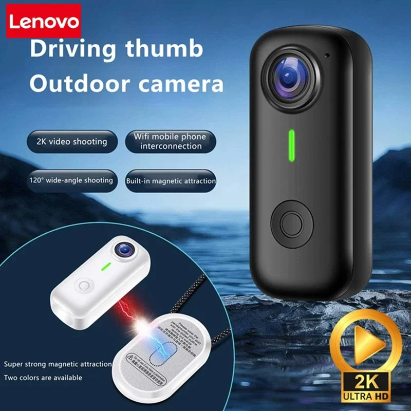Lenovo 4K 1080P Outdoor Sportcamera voor Helm, Motor, Fiets, Sport, Mini Filmcamera, Actiecamera en Video-opname