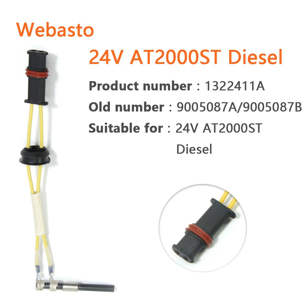 Keramisk pin gløderør til webasto air top 2000 st / s 12v/24v diesel parkeringsvarmer til 1322420a 1322411a 1322415a 1322408a: At 2000 st-24v