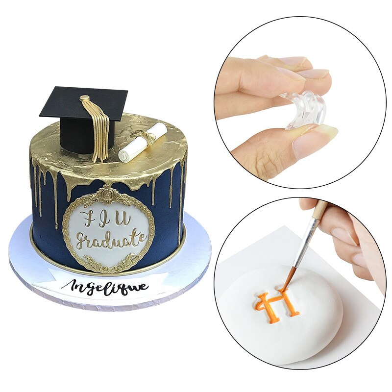 Alphabet Number Fondant Cake Stamp Silicone Clear Mold Letters Biscuit Fondant Decoration Cake Embosser Stamp Baking Tools