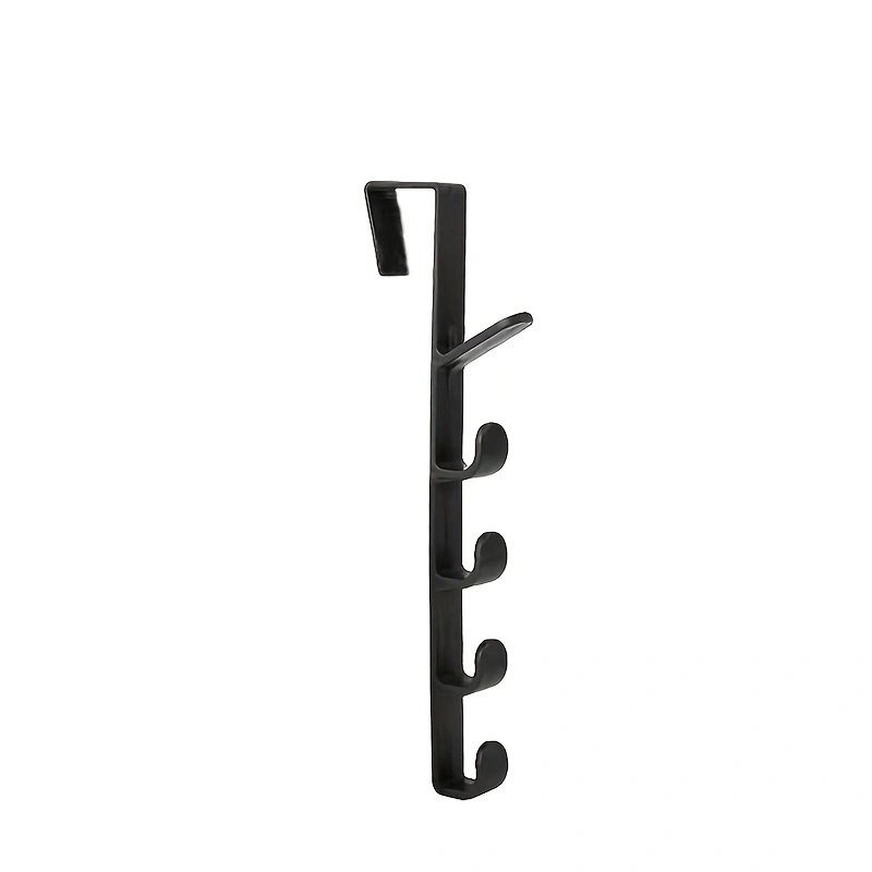 Crochet de porte, sans perçage, cintre mural, support de suspension de porte d'artefact, suspension murale, crochet à vêtements solide et sans trace: Black