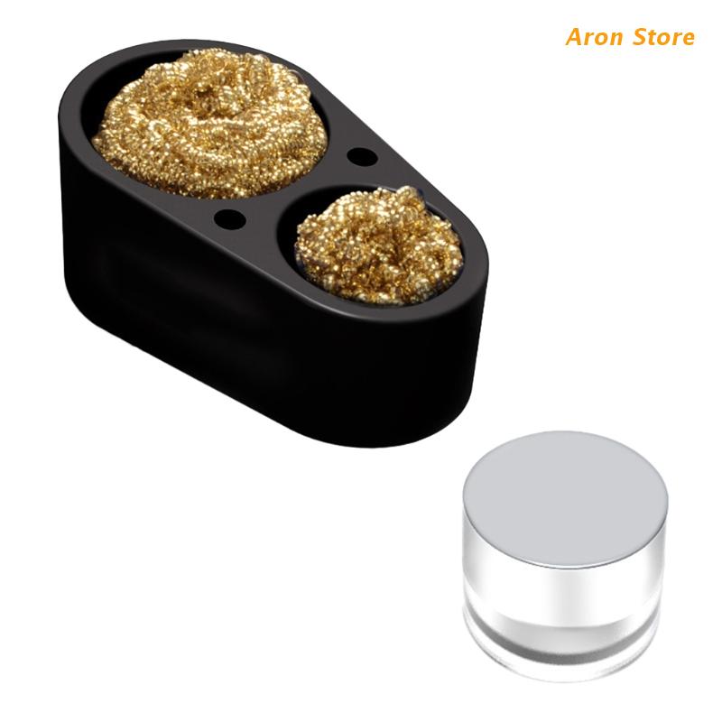 Solder Iron Tip Cleaner Kit Used for Cleaning Soldering Iron Head Tools Improve Work Efficiency Smokeless Tasteless: Black