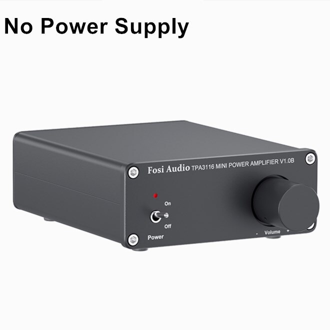 Fosi Audio 2 Channel TPA3116D2 Stereo Audio Class D Amplifier 50W X 2 - V1.0 Power Amplifier For Home Passive Speakers: Black No Power