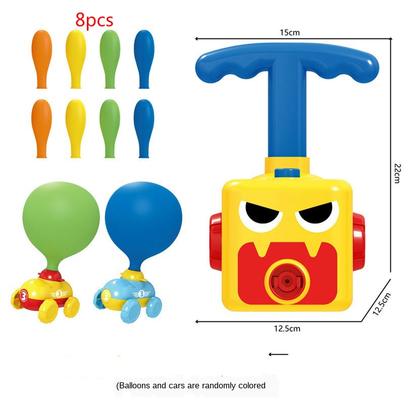 Scientific Experiments Educational Balloon Powered Launch Car Toy for Kids Physical Power Test Balloon Powered Toy Car: Monster basic style