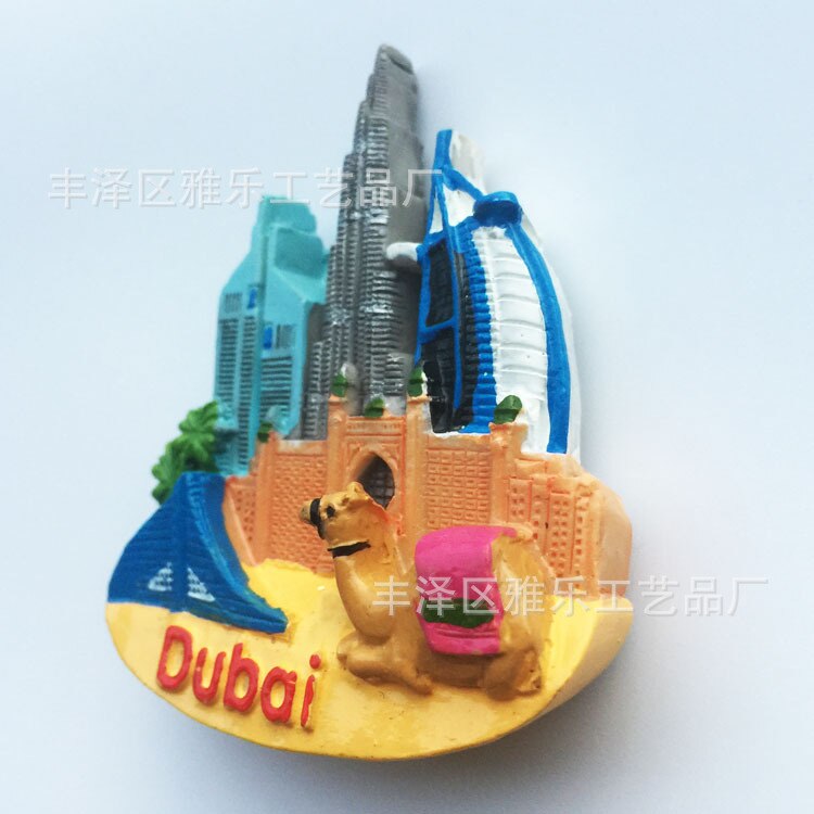 World Tourist Dubai Souvenirs At The Top Burj Khalifa Dubai Camel Resin Decorative Magnets Kitchen Accessories Decoration Home