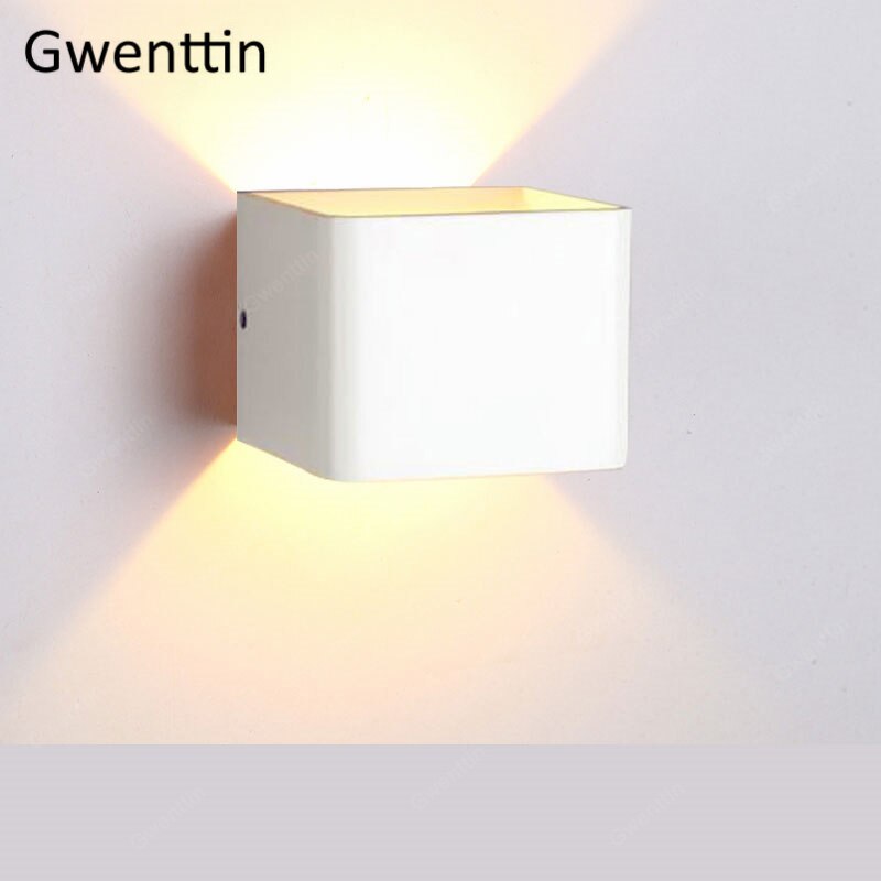 7W Nordic Vierkante Wandlampen Moderne Verlichting Voor Thuis Led Spiegel Lampen Badkamer Slaapkamer Lamp Ijzer Blaker armatuur: WHITE / Cool White(5500-7000K)