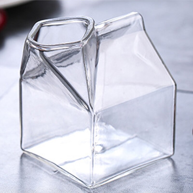Factory Direct Creatieve Vierkante Melk Glas Melk Doos Glazen Beker Melk Doos Cup