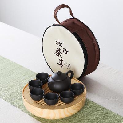 Draagbare dragen pakket Zisha Theepot Cups Plastic Thee Lade pakket China Kung Fu Thee Set Eenvoudige mini outdoor reizen Thee set: 06 Tea Set