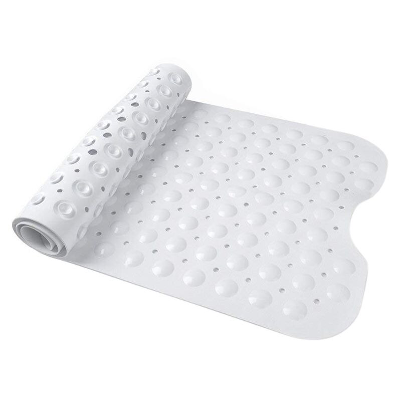 Badmat 100 x 40cm met cupping massage badmat wit antislip materiaal extra lange douchemat wasbaar badmat in machine: Default Title