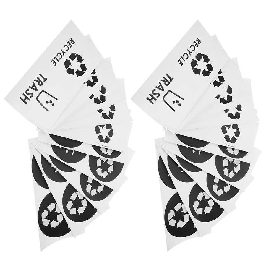 lawn bag PE 20PCS/Set Round Recycle Trash Sticker Decal Garbage Waste Can Dustbin Label for Home Kitchen Office Use Japanese