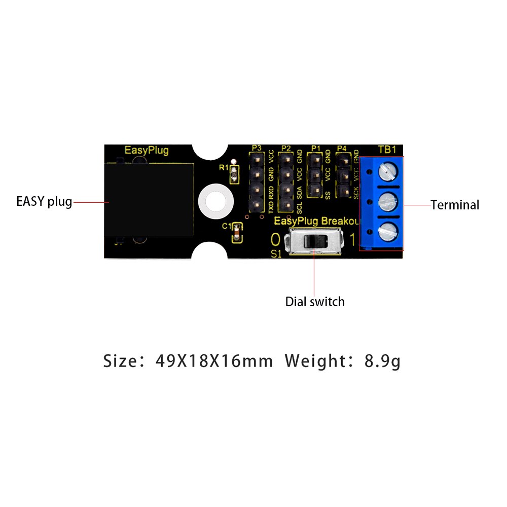 Keyestudio EINFACHE Stecker RJ11 6P6C ausbrechen Gremium Schild für Arduino