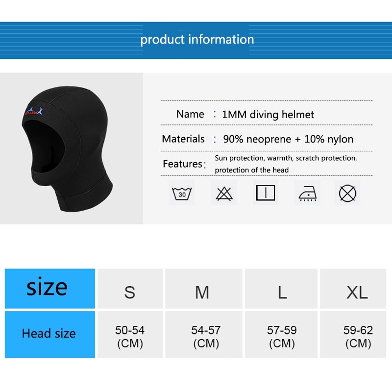 Vinterbad varm våtdrakt dykkerhette med skulder snorkelutstyr 3mm neopren scuba lue hette halsdeksel