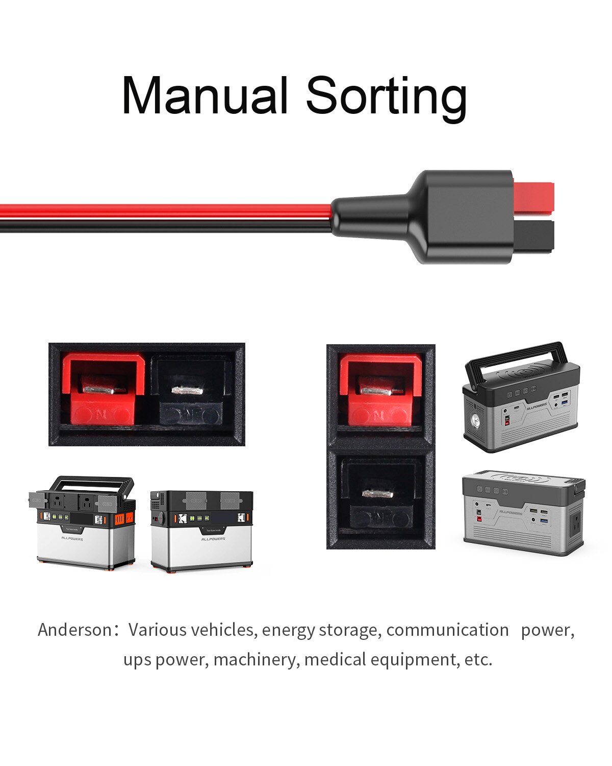 ALLPOWERS Solar Panel Extension Cable 1.5M/4.9FT