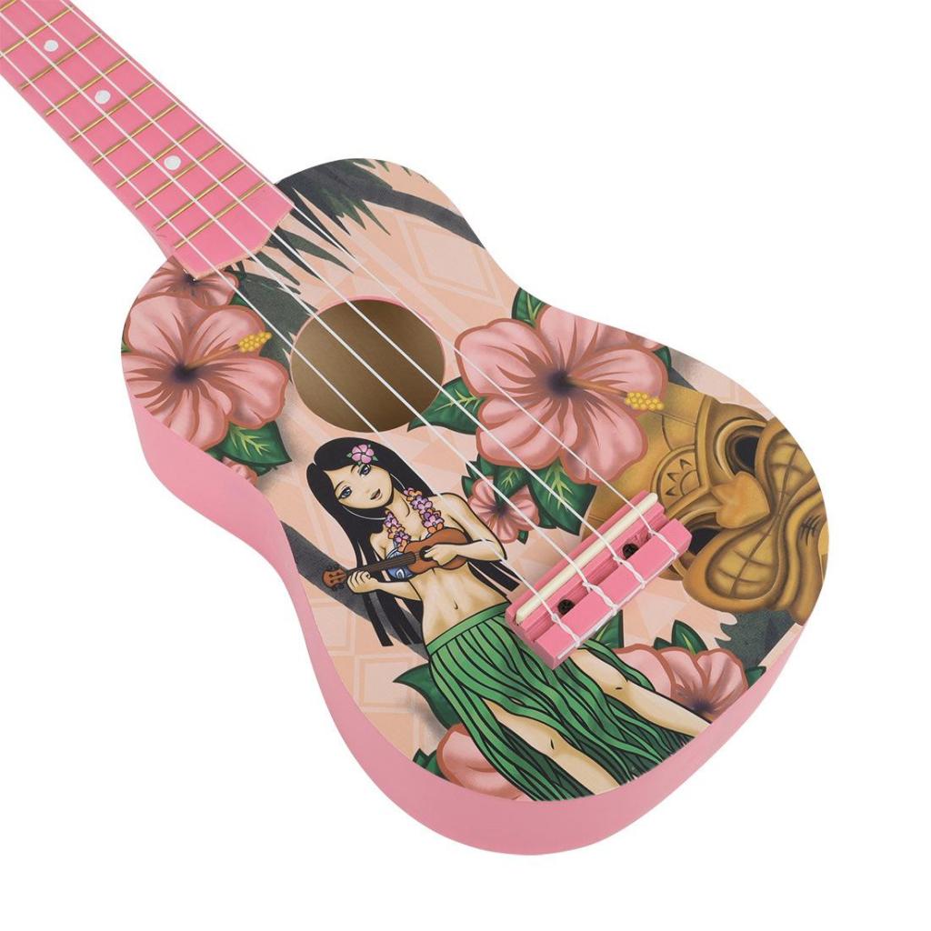 Hawaiian Girl 21 Inch 4 String Ukulele Basswood Uke Musical Instrument