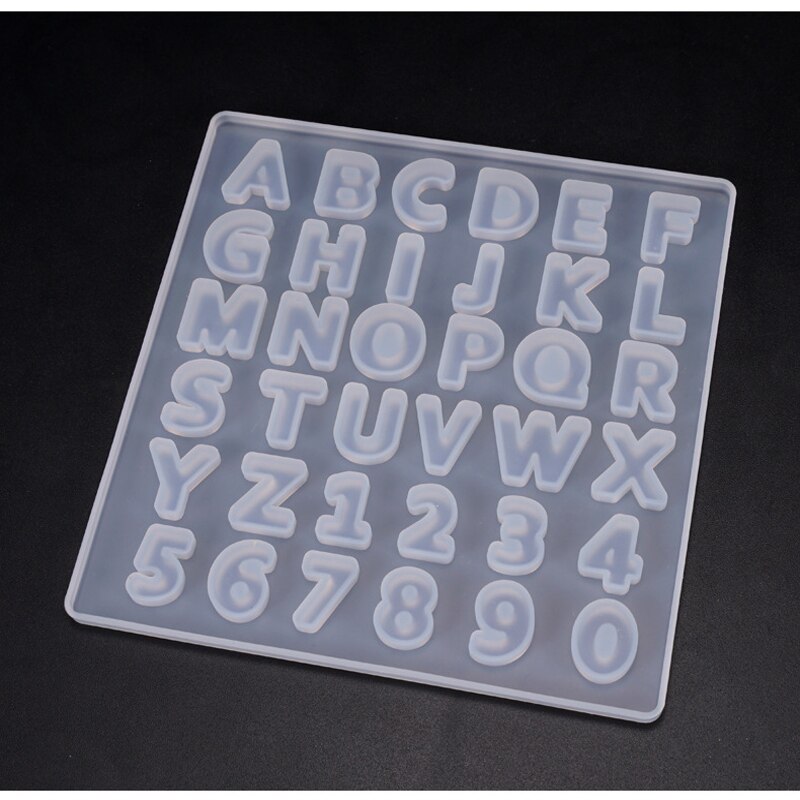English Alphabet Letters Silicone Mold Form for Resin Art DIY Alphabet Transparent Epoxy Molds tray Jewelry Making for 3D Crafts
