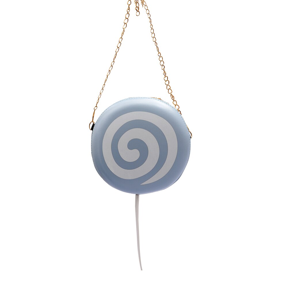 Lollyvormige schoudertas voor dames van pu leer, kleine kettinghandtas, eenvoudige damestas voor dagelijks gebruik: Blauw