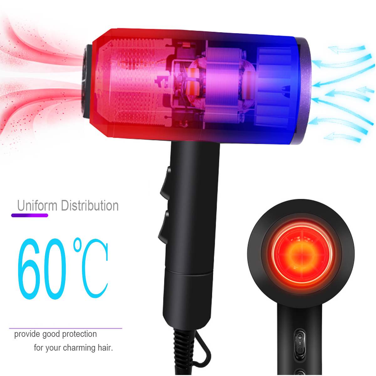 3200W Strong Power Electric Hair Dryer Ionic /cold Wind Blow Dryer Salon Equipment Low Noise Bowdryer