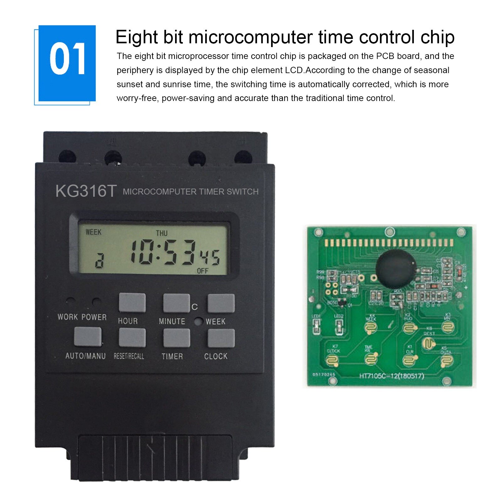 25A 220V Programmable Digital Time Switch Timer Relay Controller Microcomputer Time Control Switch Water Pump Industrial Timer