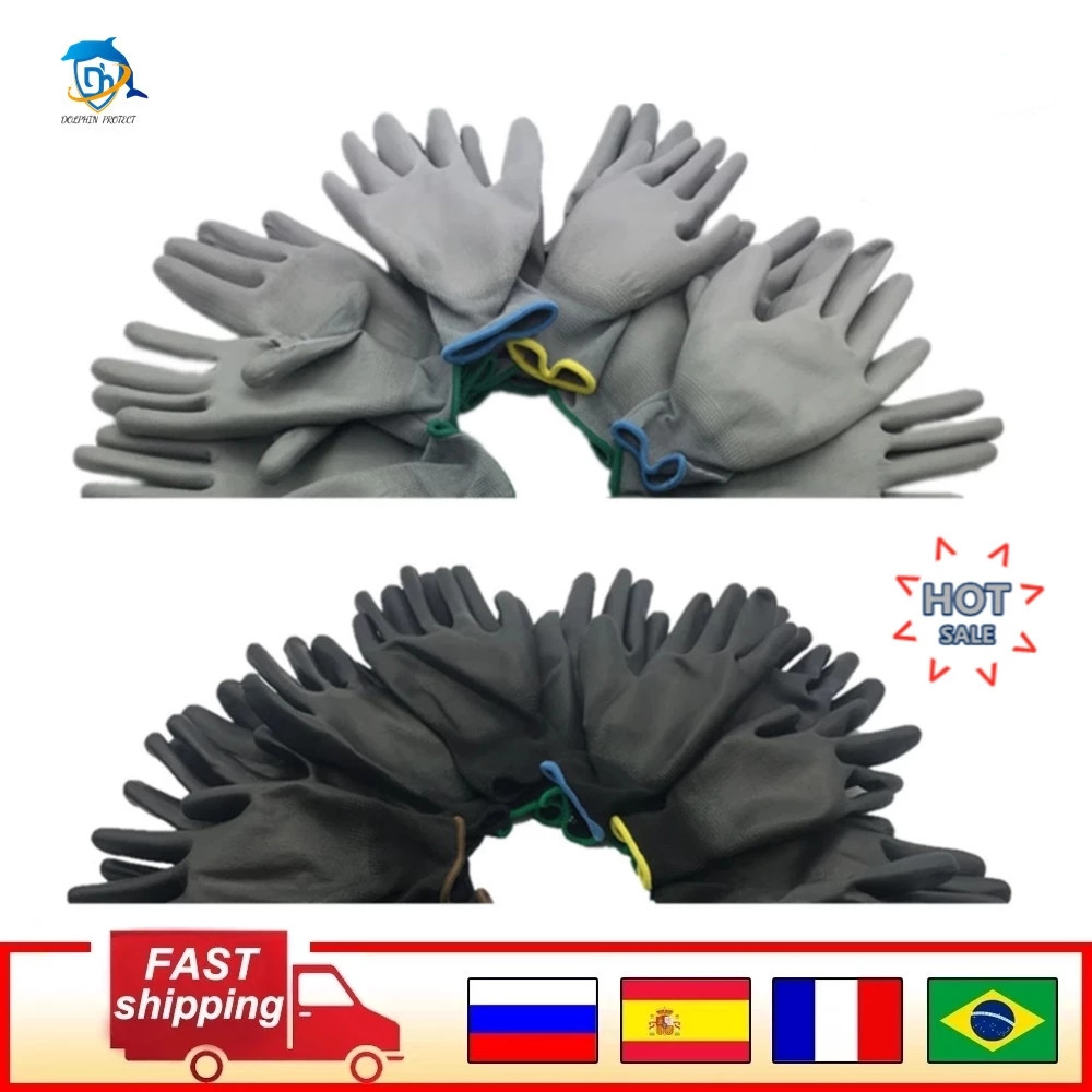 6-30 Paar Nylon-Pu-Handschuhe Sicherheits arbeits handschuhe reparieren Spezial handschuhe Palmen beschichtete Handschuhe Zimmermann Reparatur Arbeiter zubehör