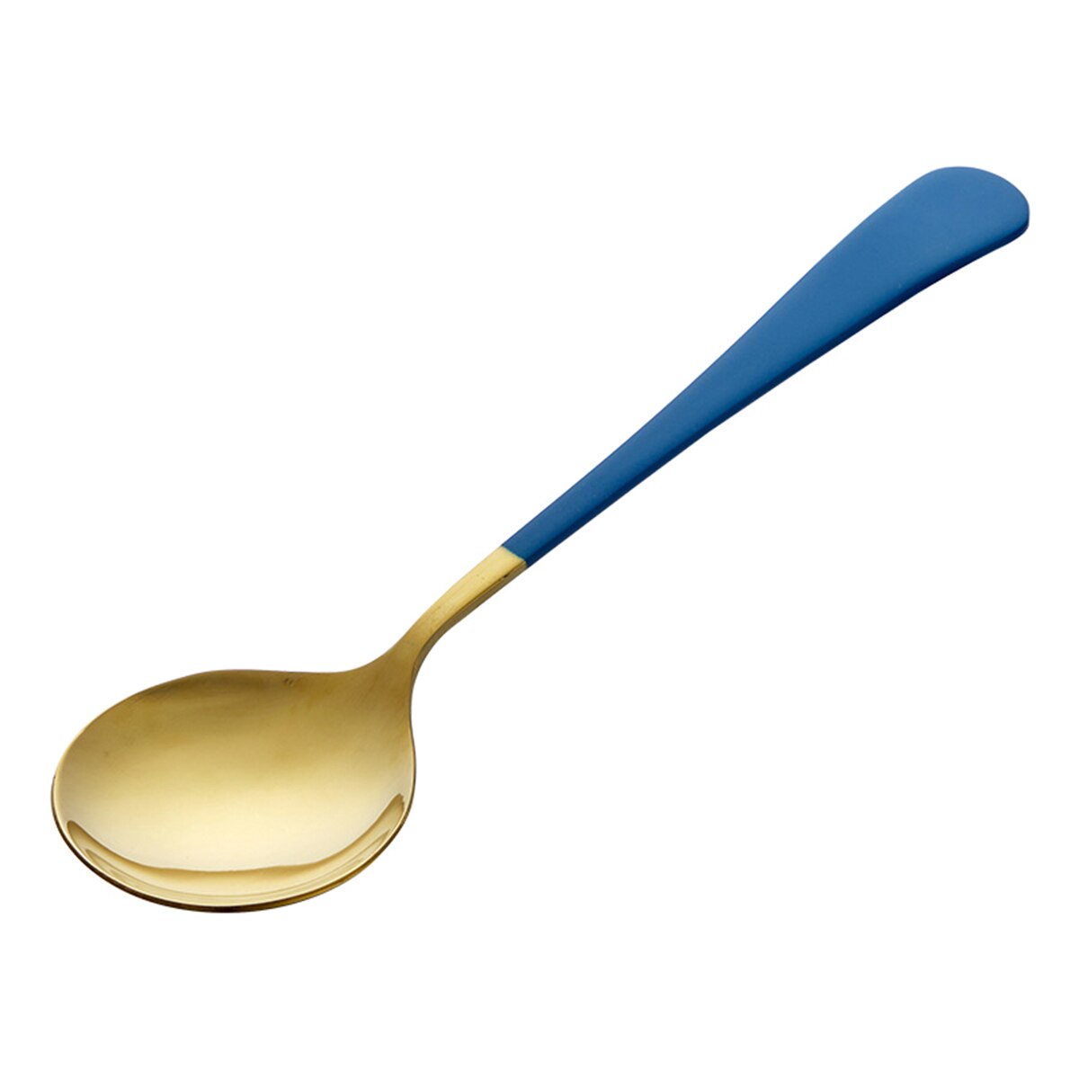 Large Soup Spoon, Stainless Steel Round Head Table Spoon Dinner Serving Accessories for Home Kitchen: Blue