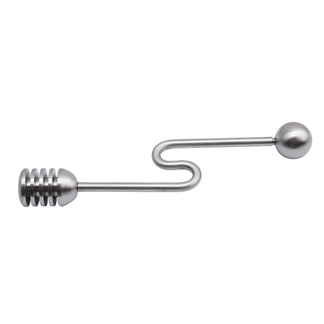 Cuchara de Mesuring para miel, mango curvo y recto de acero inoxidable, cazo de Metal, palo de miel, herramienta de medición de cocina: type 1