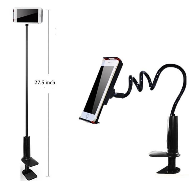 Tablet Holder Stand 360 Degree Flexible Arm Long Lazy People Bed Desktop None Mount for iphone Samsung Huaiwei Xiaomi iPad: black