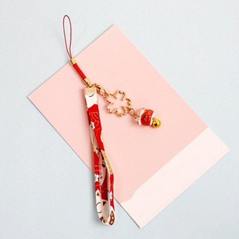 Janpanese Smart Telefoon Strap Lanyards Voor Iphone Samsung Decor Daisy Bloem Kat Bel Mobiele Telefoon Strap Hang Touw Telefoon Charme: D