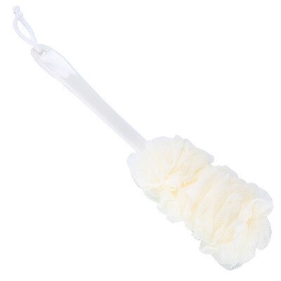 Body Brush With Long Handle Bathroom Tool Shower Accessory Bath Brush Skin Cleaner Bath Sponge Body Wash Back Scrubber Mesh: white