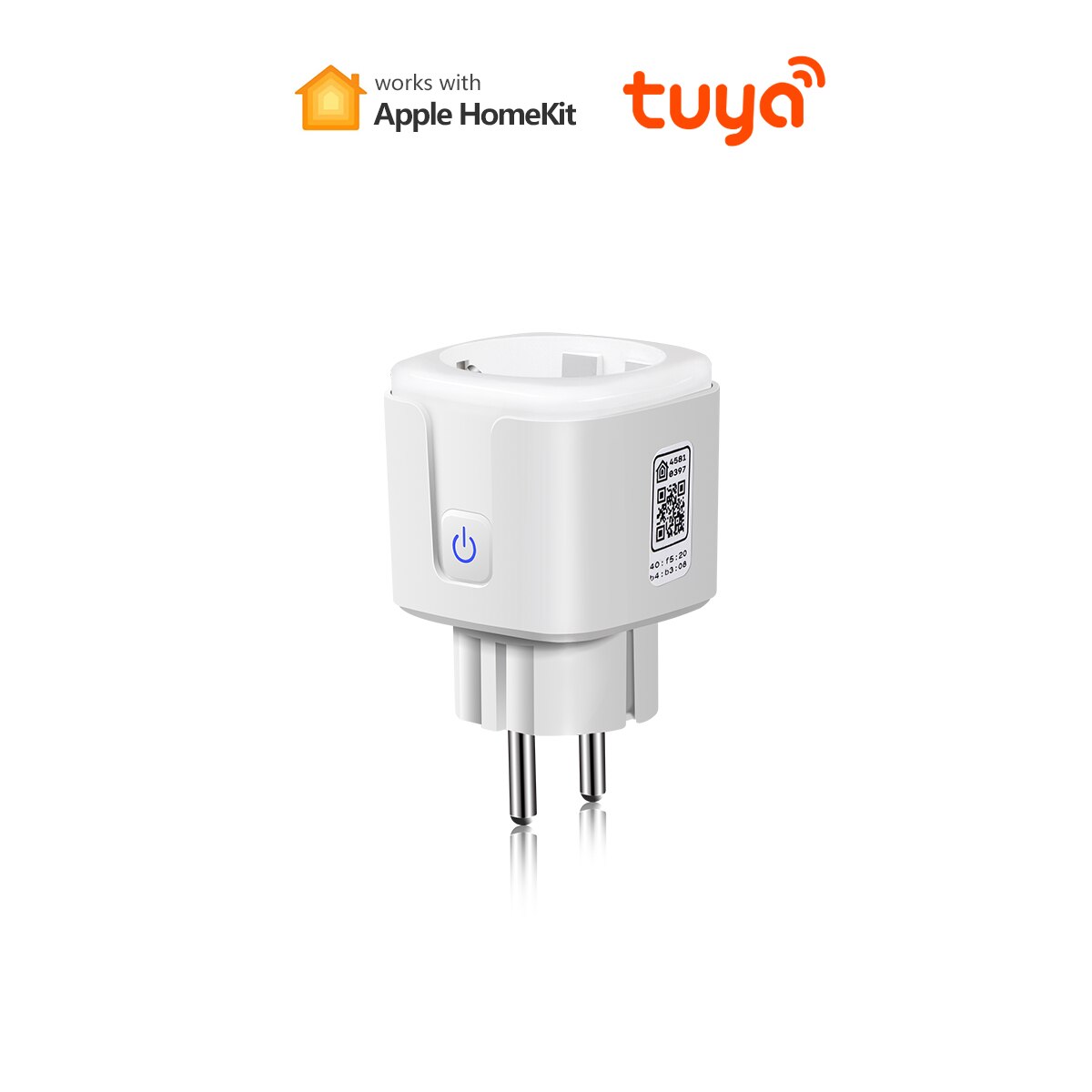 Homekit-enchufe inteligente Tuya para el hogar, enchufe inalámbrico con WIFI, Control por aplicación, interruptor de luz de vida inteligente de 16A para Apple Home, Alexa y asistente de Google: 1 Pcs