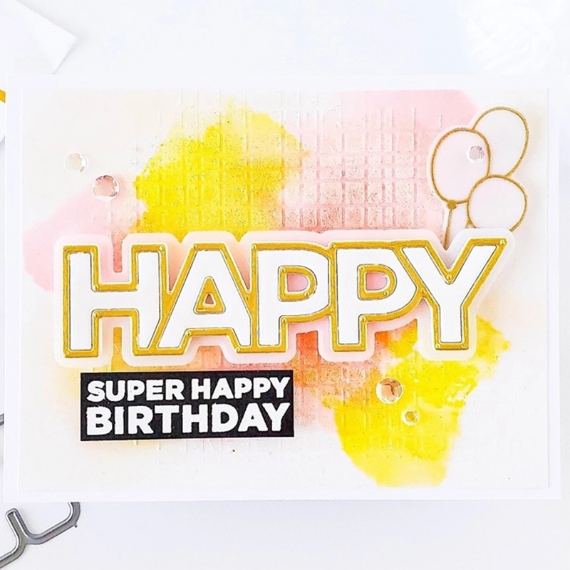Gratulerer med dagen engelsk brev sentiment ord metall kutte stanser kuttet til scrapbooking og gratulasjonskort gjør ingen stempler