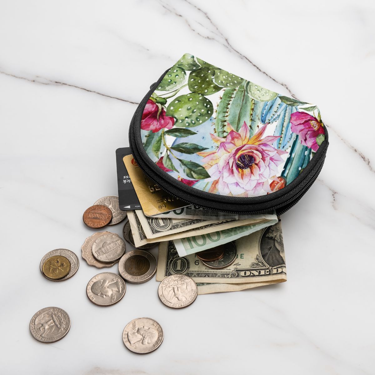 Damesportemonnee kort dames portemonnee portemonnee voor dames kaarthouder kleine dames portemonnee vrouwelijke aquarel bloemen rozen