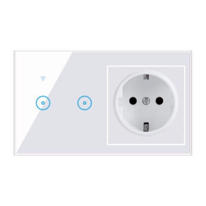 Tuya Multi-function Switch Socket Integrated Remote Control WiFi Smart Switch Socket EU1 2 3 Gang Support Alexa Google: 04