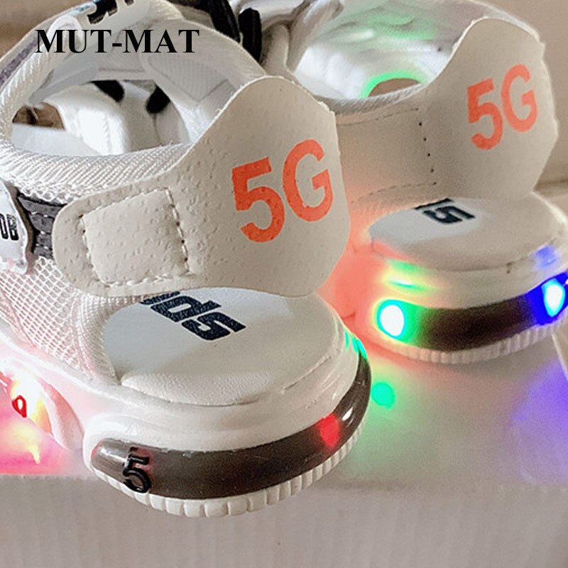 Børnesko sommer børne & #39 ;s blinkende sandaler drenge& #39 ;s og piger blød bund strandsko baby glød børn & #39 ;s sandaler