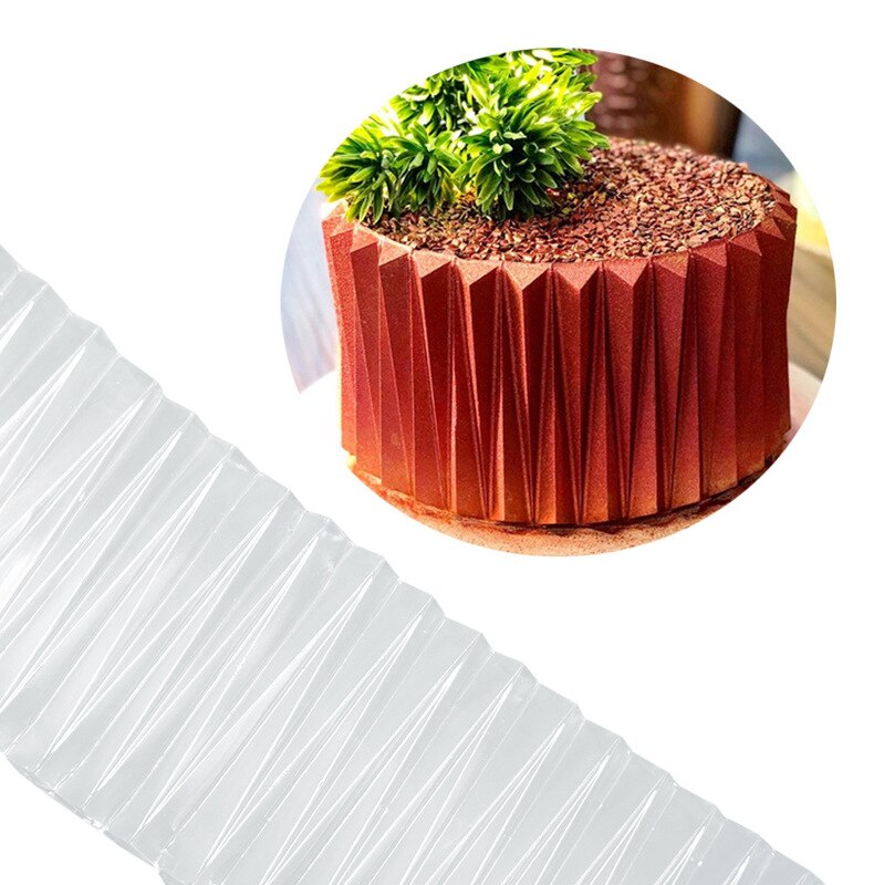 Bordure de gâteau en Mousse Origami en plastique Transparent 3D, demi-cercle, moule d&#39;impression de cuisson, pochoir de gâteau, décoration de Fondant au chocolat: 01-OPP packing