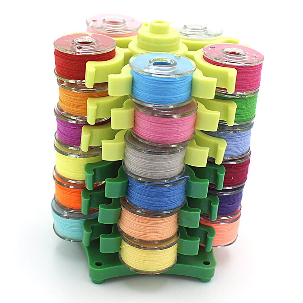 Spindle Box Rotating Bobbins Spool Sewing Line Plastic Empty Holder Container Detachable Core Storage Clip Sewing Tool
