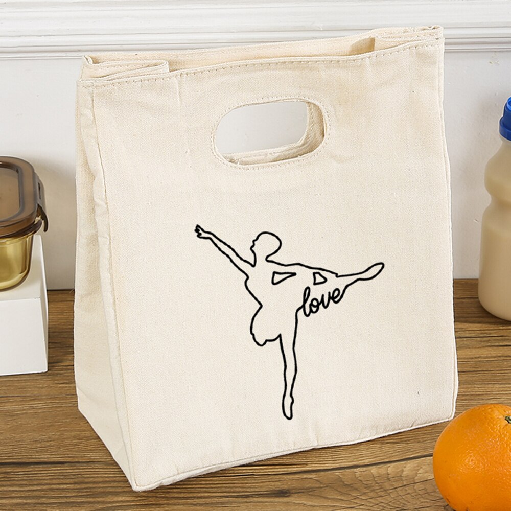Urodzony robić tańca grafika moda dziewczyna saszetka na obiad Harajuku płótno wielokrotnego użytku torba termiczna o dużej pojemności dusza taniec śliczne lodówka turystyczna