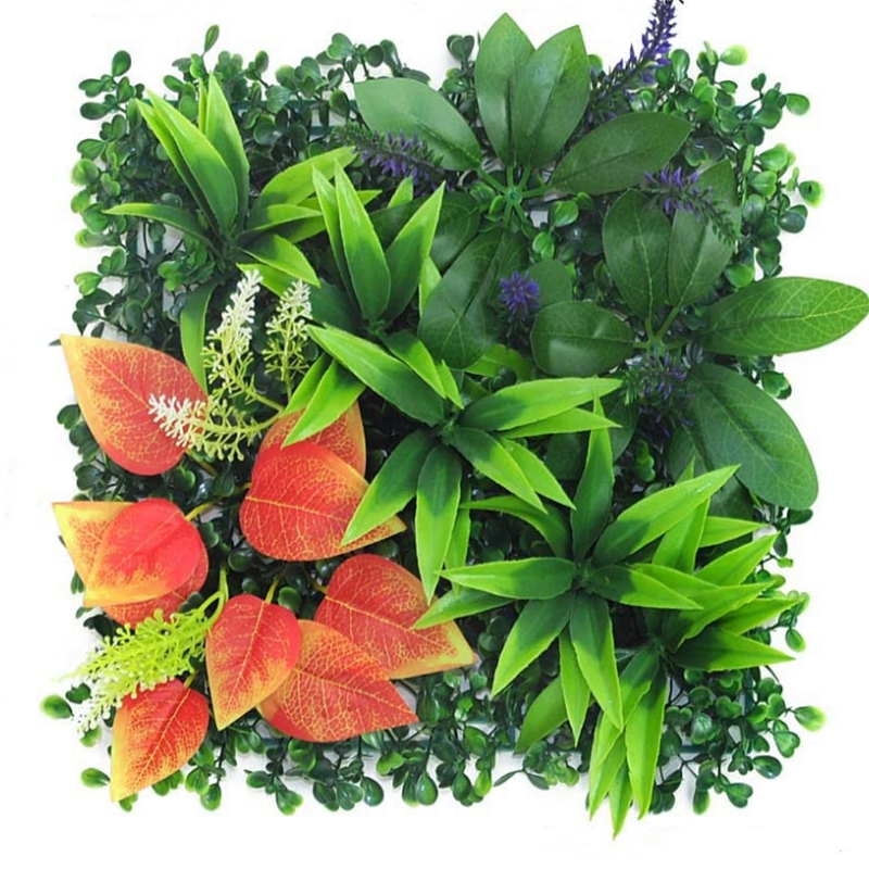 25x25cm Green Artificial Plants Wall Panel Plastic Outdoor Lawns Carpet Decor Home Wedding Backdrop Party Grass Flower Wall: Olive