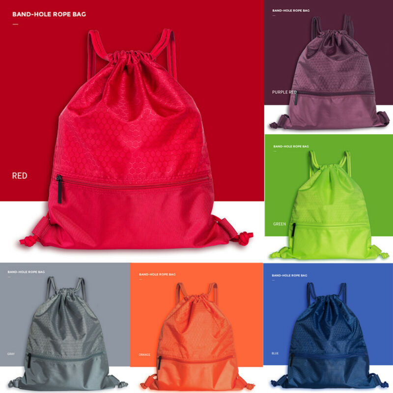 Women Men Outdoor Drawstring Bags Sports Travel String Drawstring Backpack Bags Gym Tote School Sport Pack Brief Casual Rope Bag