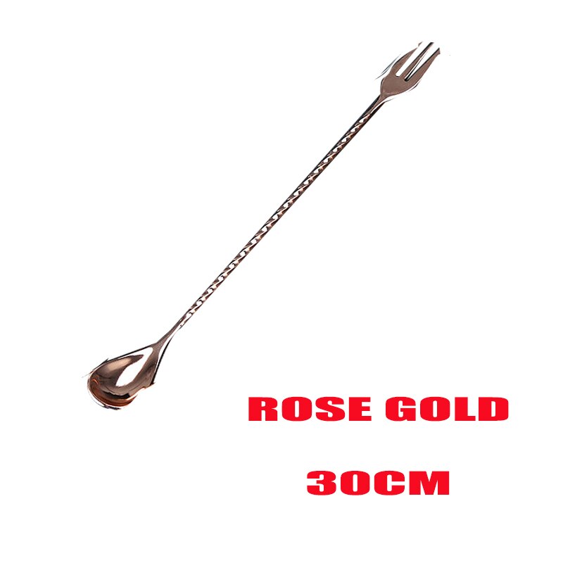 30 cm 40 cm 50 cm cooper Rvs Bar Lepels Hoffman Bar Lepels Cocktail Drink Mixer Bar Roeren Mengen lepel Roerder: rose gold 30cm