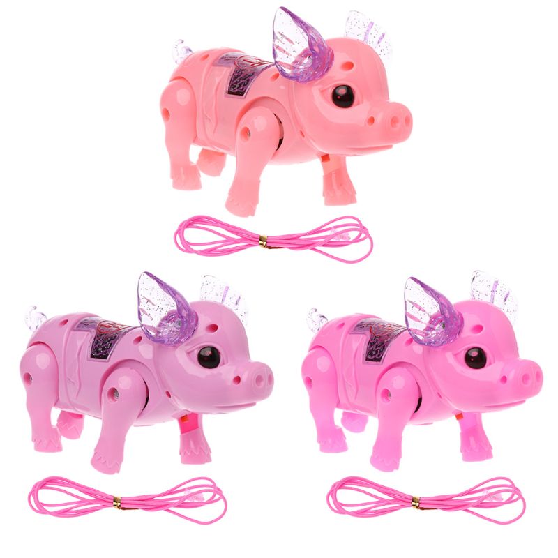 Bonito cerdo de ensueño mascota con luz música paseo electrónica mascotas Robot juguetes para niños niñas: Default Title