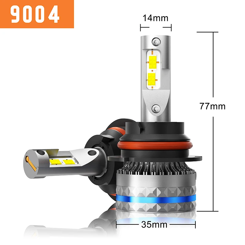 Ampoules LED Canbus pour voiture, lampes de sauna, H1, H4, H7, H8, H9, H11, H3, 9012, H13, 9008, 9004, 9007, 48000LM, 120W, HB3, 9005, HB4, 9006, feux C10, 2 pièces: Bleu