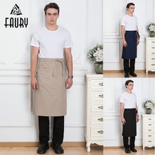 Delantal de cocina de medio cuerpo para hombre y mujer, para restaurante, Chef, camarero, cocina corta, cafetería, tienda, panadería