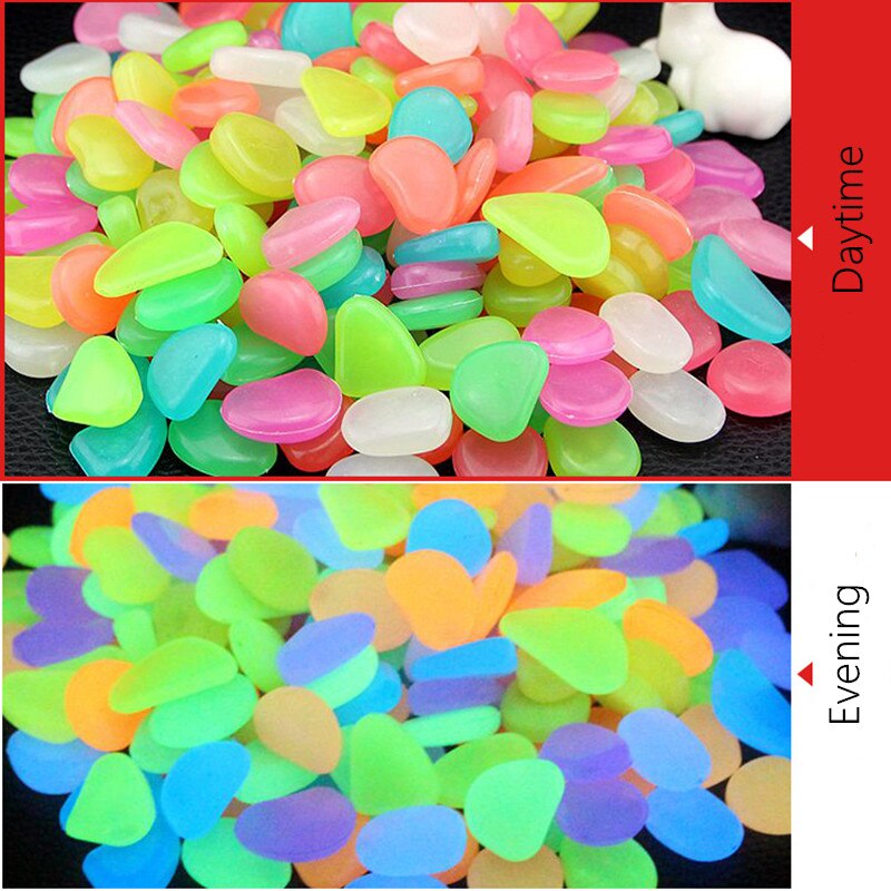 1Kg/450 Pcs Tuin Decor Lichtgevende Stenen Glow In Dark Decoratieve Steentjes Outdoor Aquarium Decoratie Pebble Rotsen aquarium