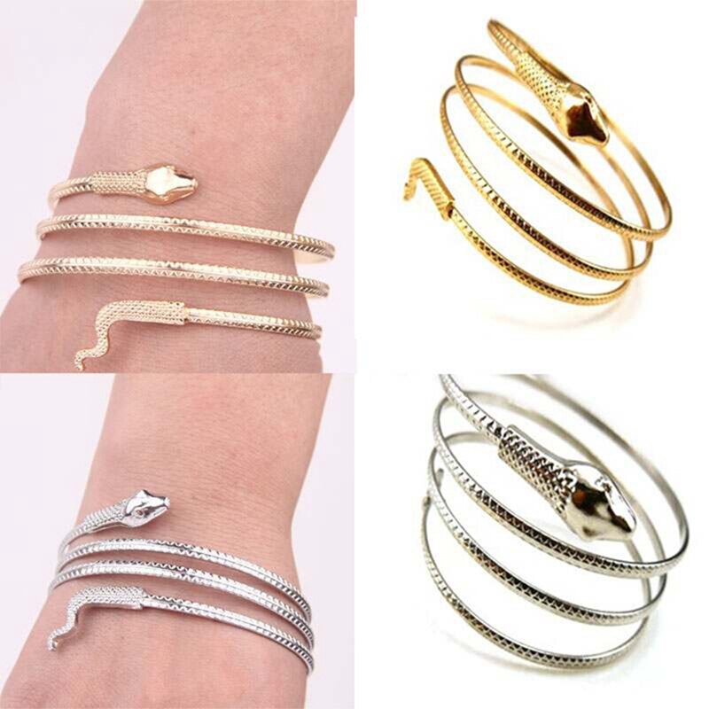 Punk Bracelet Snake Spiral Upper Arm Cuff Bracelet Armlet Armband Bangle Jewelry 2 color