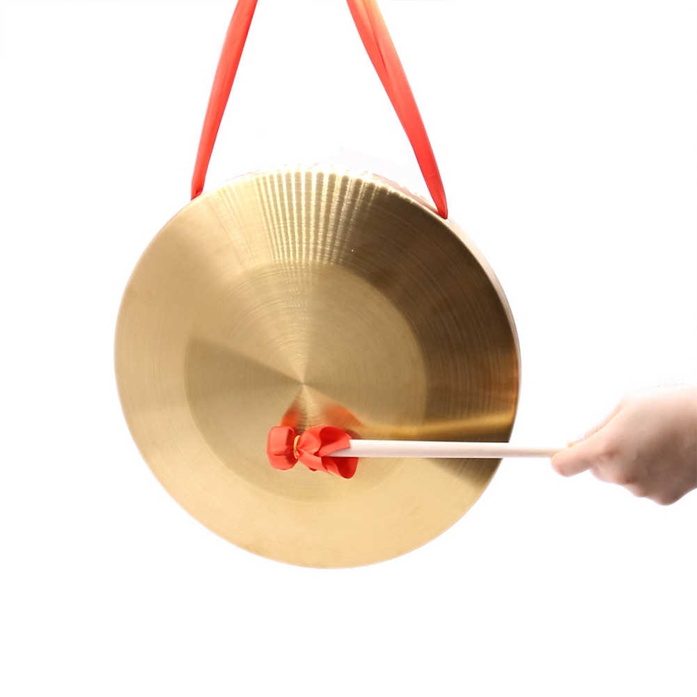 Brass Hand Gong with Wooden Stick for Band Percussion Musical Instrument
