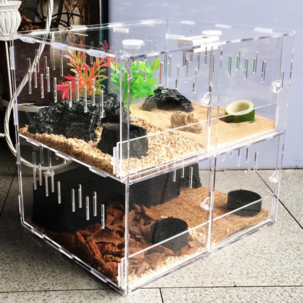 Reptile Feeding Box Multi-crawl Climbing Pet Box Acrylic Small Pet Box Scorpion Hatching Reproduction Transparent Reptile Box