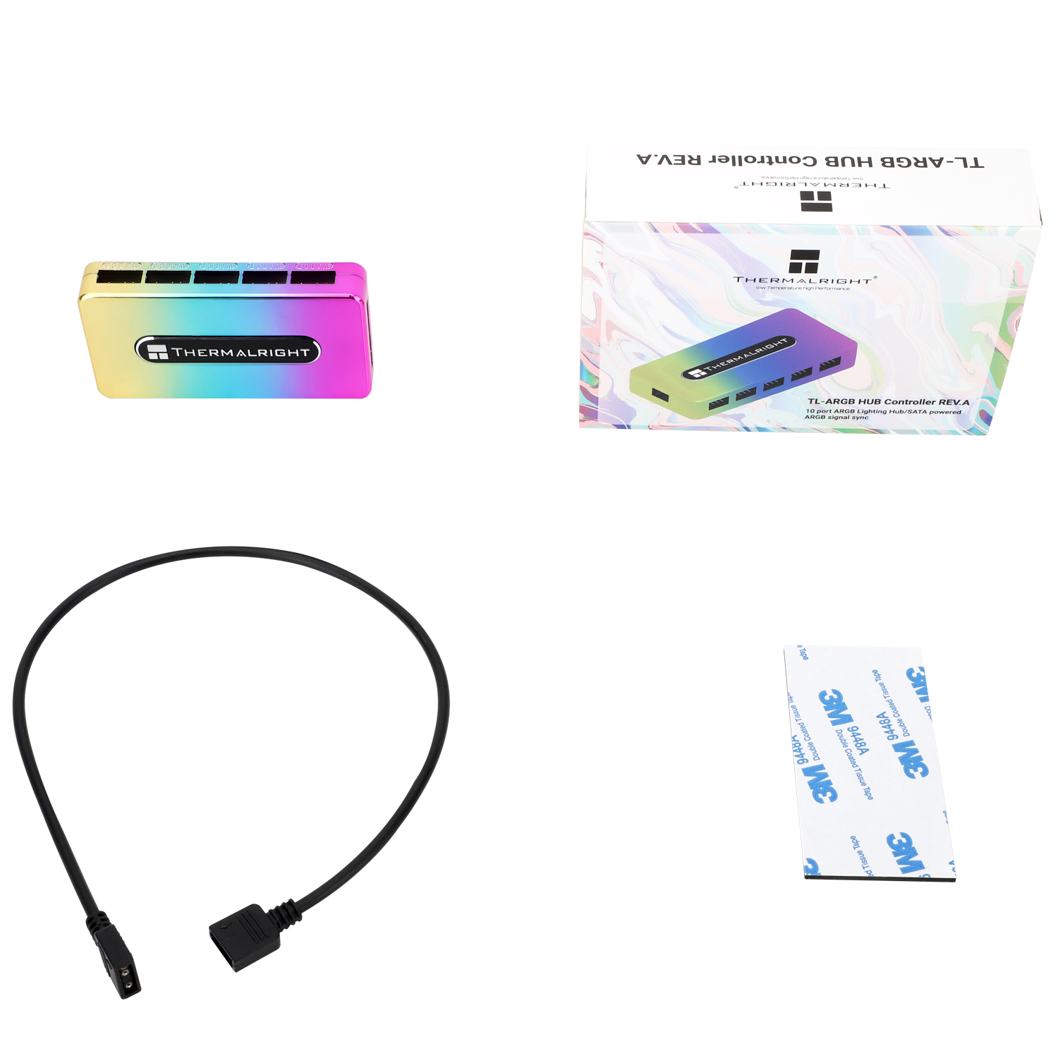 Thermalright RGB Fan Lighting HUB,SATA Power Supply,M/B SYNC Light Control,PC Case 10x3Pin/4Pin ARGB/RGB HUB Controller Rev.A