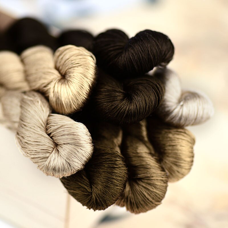 silk embroidery thread / 100% silk thread /hand embroidery embroider cross stitch/olive color series/8 gradient colors