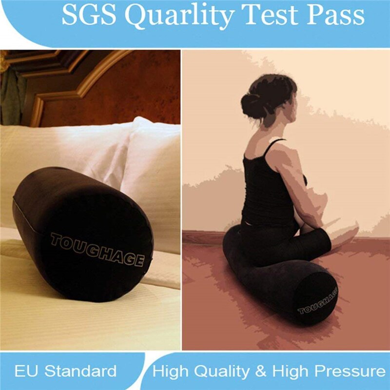 Multifunctionele Opblaasbare Lange Body Kussen Lumbale Been Yoga Kussen Reizen Posities Ondersteuning Luchtkussen Met Plastic Handpomp